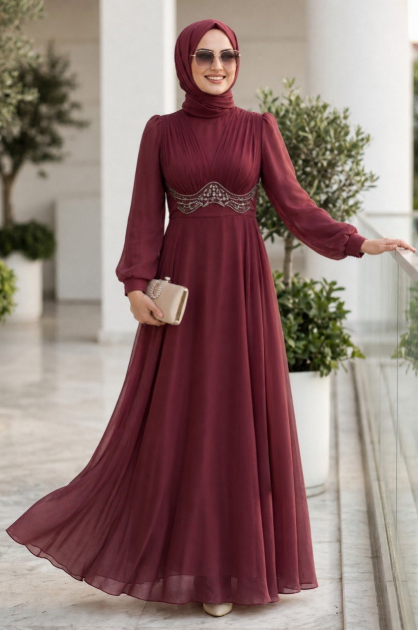 modest burgundy dress Wholesale Bead-Detailed Evening 6295BR Expert Charm Black Ditsy special services black ombre silk dress Size:US7 / EU37.5 / UK4.5