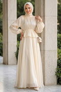 Peplum Chiffon Stone Modest Two-Piece Set 82902TAS