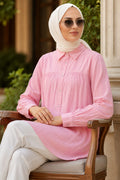 Buttoned Pink Modest Tunic 10682P