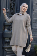 Ribbed Mink Modest Knit Sweater Tunic 65903V