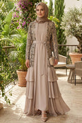 Guipure Lace Dark Beige Modest Abaya 63261KBEJ