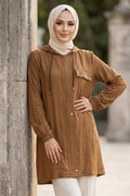 Hooded Drawstring Tan Modest Cape 15241TB