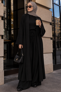 Black ottoman three-piece modest set 14080S wholesale Turkey fall winter